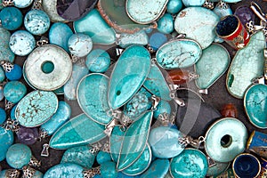 Colorful Turquoise Semi Precious Gemstones Jewelry photo