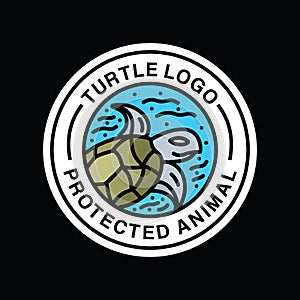 Colorful Turtle Logo Vector Graphic Design illustration Circle Badge Emblem Symbol and Icon