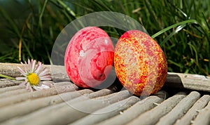Colorful twin easter eggs