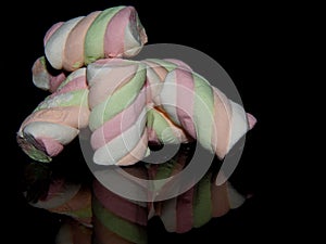 Colorful twisted marshmallow