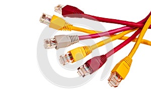 Colorful twisted pair patchcords.