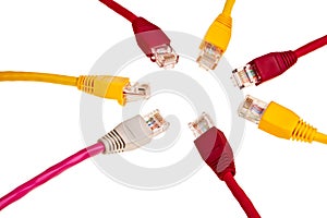 Colorful twisted pair patchcords.