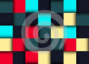 Colorful twisted seamless background of equal squares.