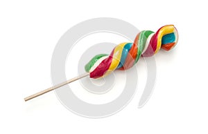 Colorful twisted sweet lollipop