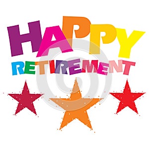 Colorful typography design of Happy retirement text