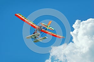 Colorful ultralight airplane photo