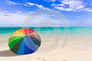 Colorful umbrella on the beach