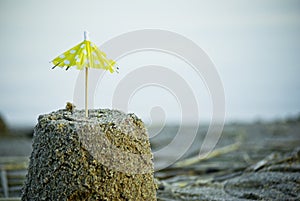 Colorful umbrella at the beach