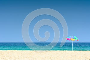 Colorful umbrella on a beautiful tropical beach in Thailand