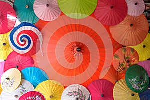 Colorful umbrella made of mulberry paper