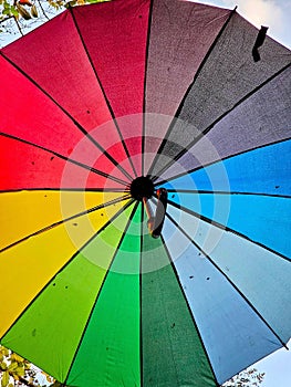 Colorful umbrella photo
