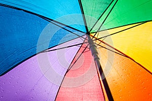 colorful umbrella in the rain