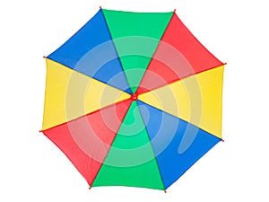 Colorful umbrella, top view