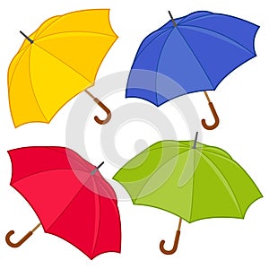 Colorful umbrellas set. Vector illustration