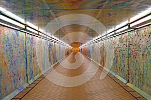 Colorful underground passage near in Tokyo