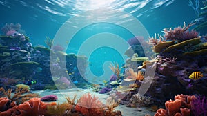 Vibrant 3d Coral Backgrounds: Photorealistic Art With Storybook-like Scenes photo
