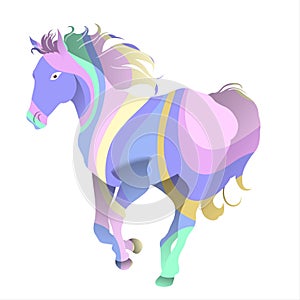 Colorful unicorn isolated on white background. Vector illustration for your design