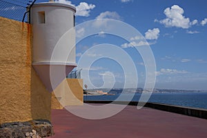 Colorful urban coastline view in Santo Amaro de Oeiras, Portugal