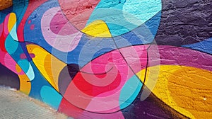 Colorful urban graffiti wall