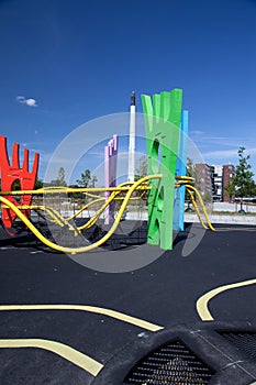 Colorful urban playground copenhagen park