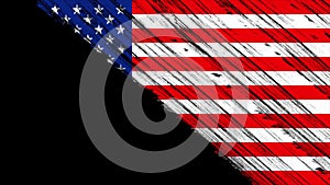 Colorful USA flag with brush stroke