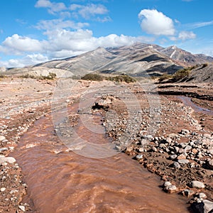 Colorful valley of the Rio Grande, Mendoza, Argentina