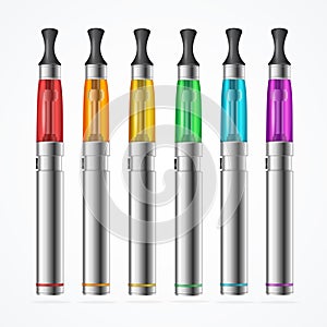 Colorful Vaporizer E-sigaret Set. Vector