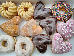 Colorful Variety Of Donuts In A Box