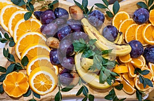 Colorful and varios heap of fruit photo