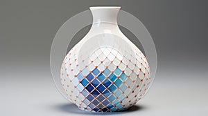 Colorful Vase With Multicolored Tiles - Hyper-realistic Oil Art