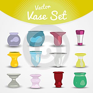 Colorful vases set