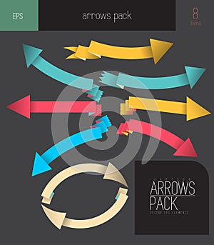 Colorful vector arrows elements