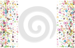 Colorful vector background made from Punjabi Gurmukhi alphabets, scripts, letters or characters