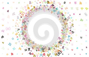 Colorful vector background made from Punjabi Gurmukhi alphabets, scripts, letters or characters