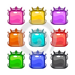 Colorful vector buttons set.