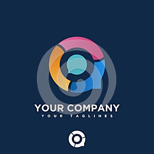 Colorful vector chat logo, modern
