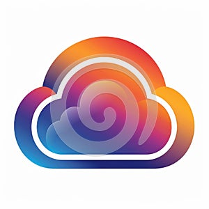 Colorful vector cloud logo design for digital and creative projects
