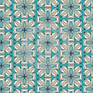 Colorful vector decorative geometric floral ornament seamless pattern in Moroccan style