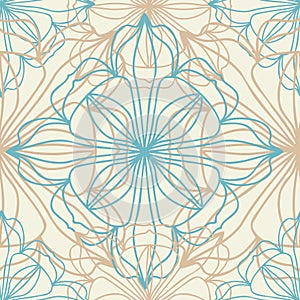 Colorful vector decorative geometric floral ornament seamless pattern in Moroccan style