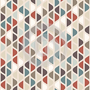 Colorful vector geometric seamless pattern. Graphic texture with curved shapes