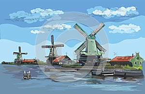 Colorful vector hand drawing Holland 2