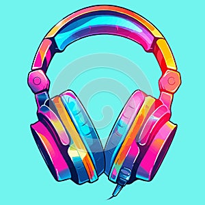 Colorful vector headphone icon