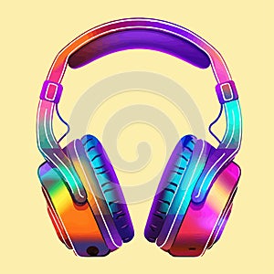 Colorful vector headphone icon