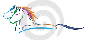 Colorful vector horses