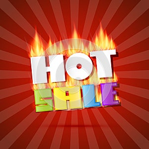 Colorful Vector Hot Sale Title in Flames