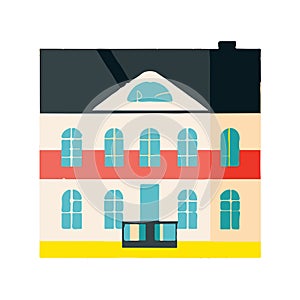 Colorful Vector Icon Of German Berlin House Separated On White