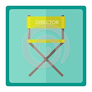 Colorful vector illustration of the film director chair