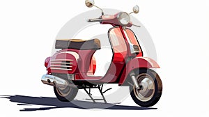 Colorful Vector Illustration Of A Red Scooter By Gianni Strino