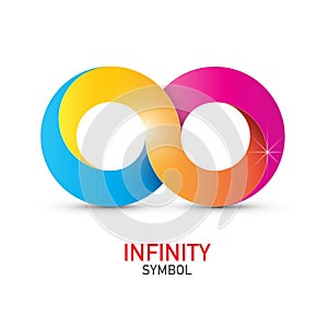 Colorful Vector Infinity Symbol. Endless Icon