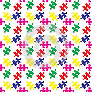Colorful vector jigsaw puzzle seamless pattern